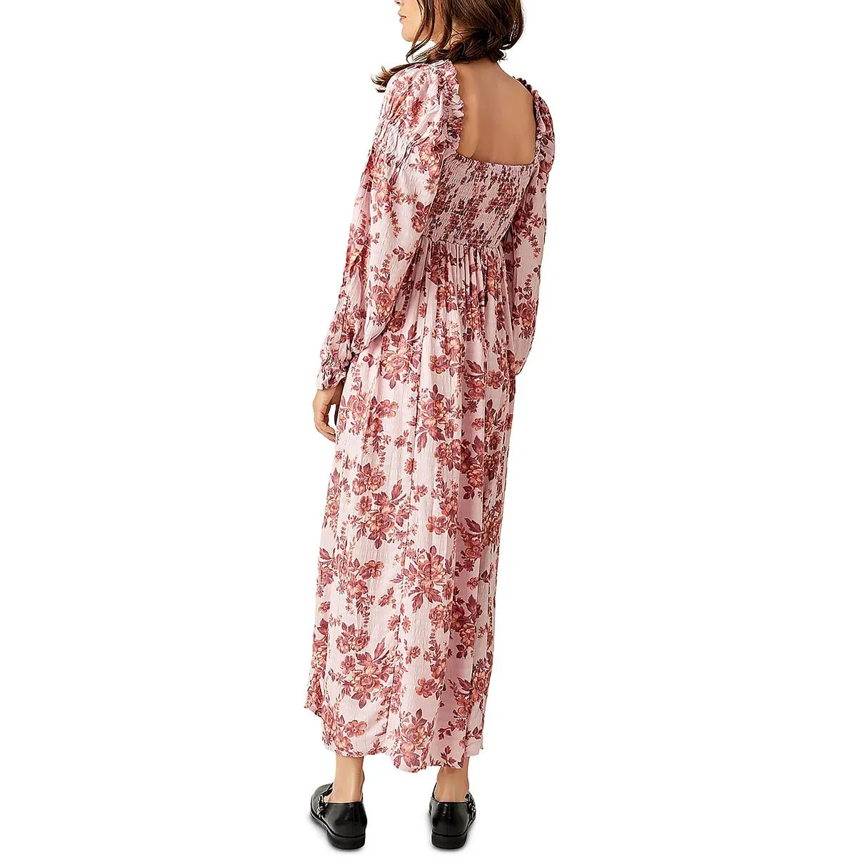 Free People Womens Jaymes Floral Smocked Midi Dress