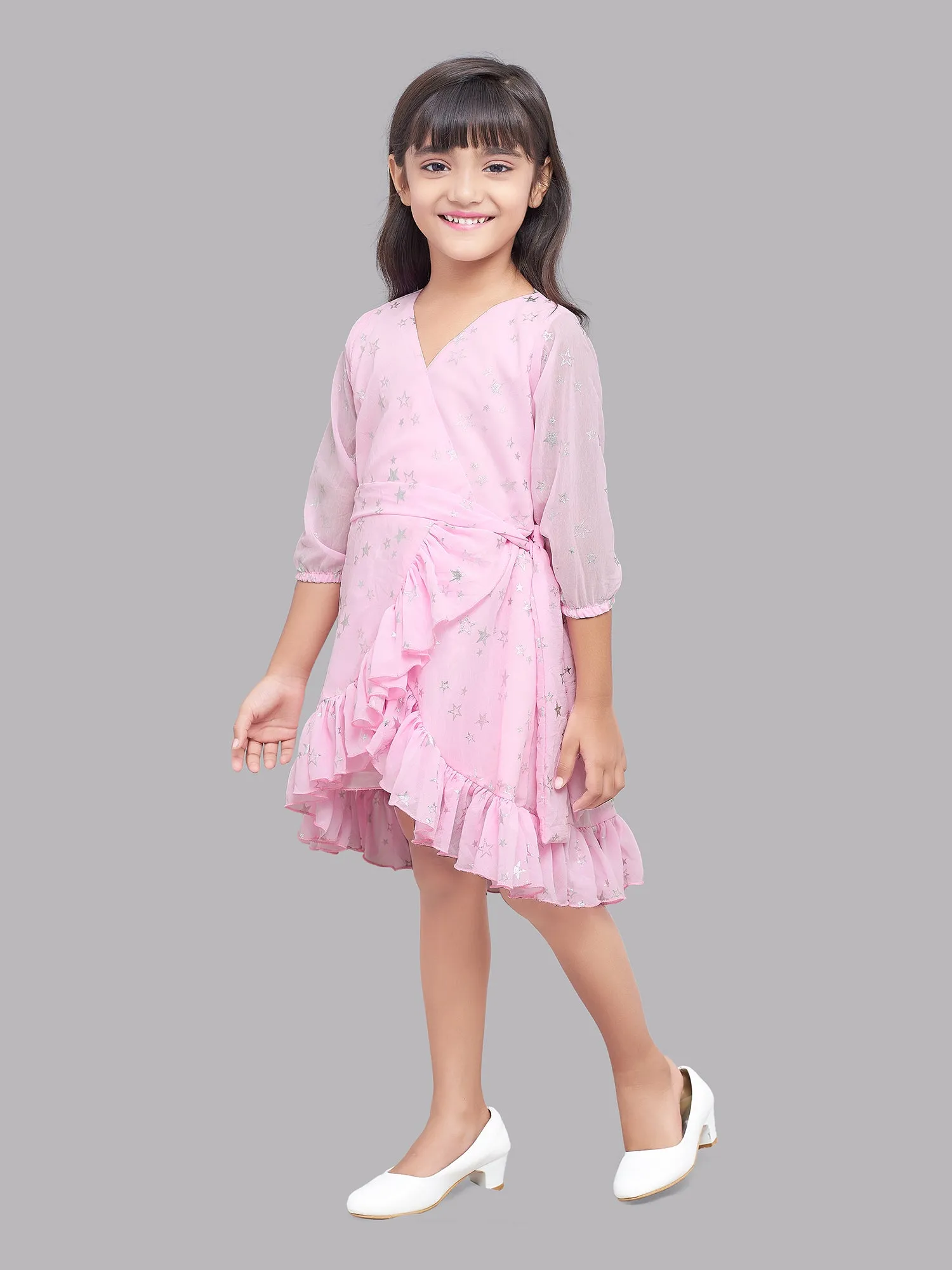 Pink Chick Wrap Star Dress -Pink