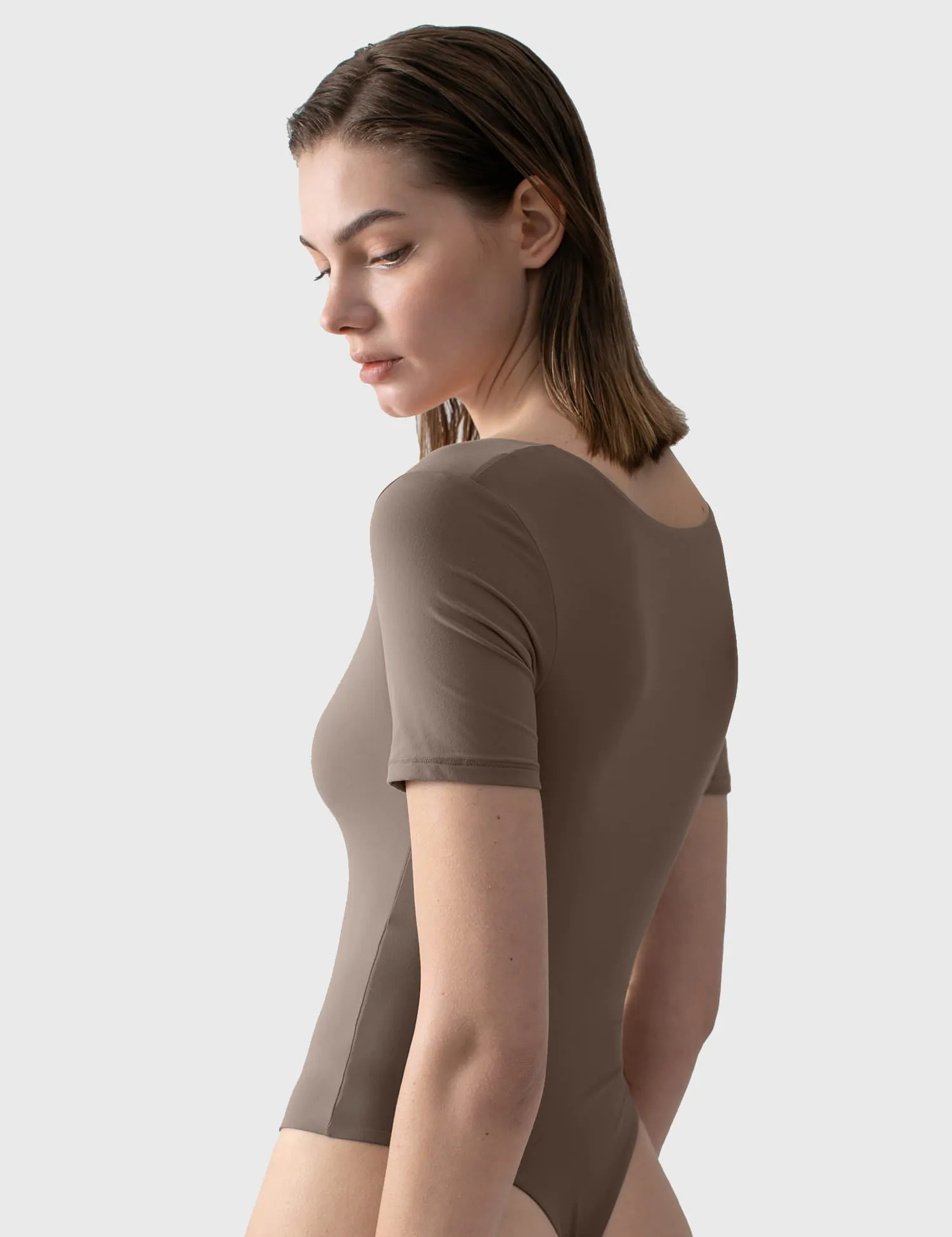 V Neck Short Sleeve Bodysuit